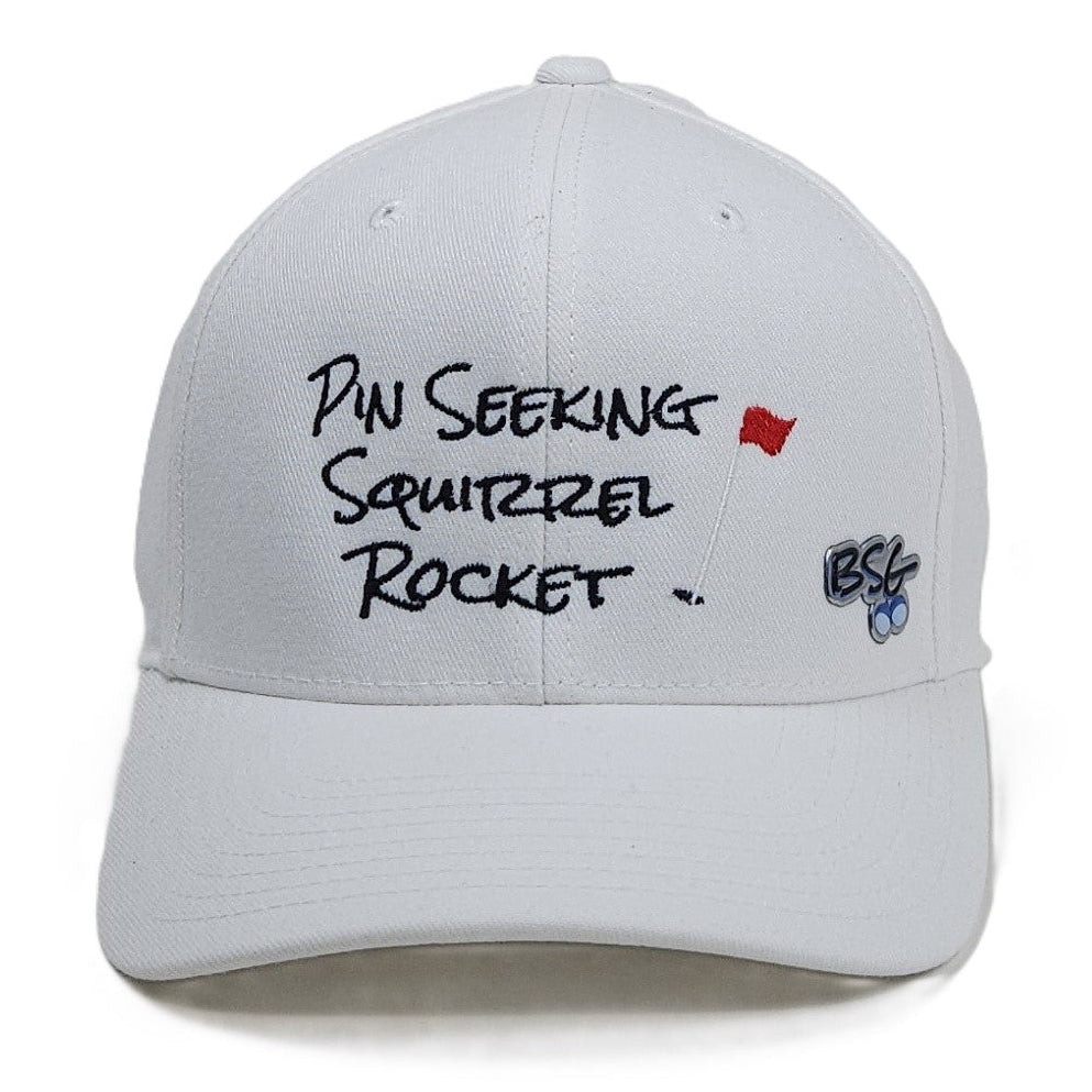 Pin Seeking Squirrel Rocket Flexfit hat - White
