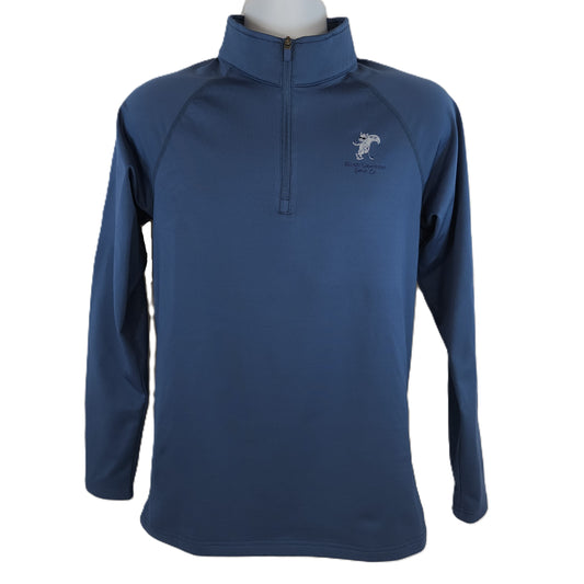 Long sleeve 1/4 zip fleece pullover - Blue/Gray