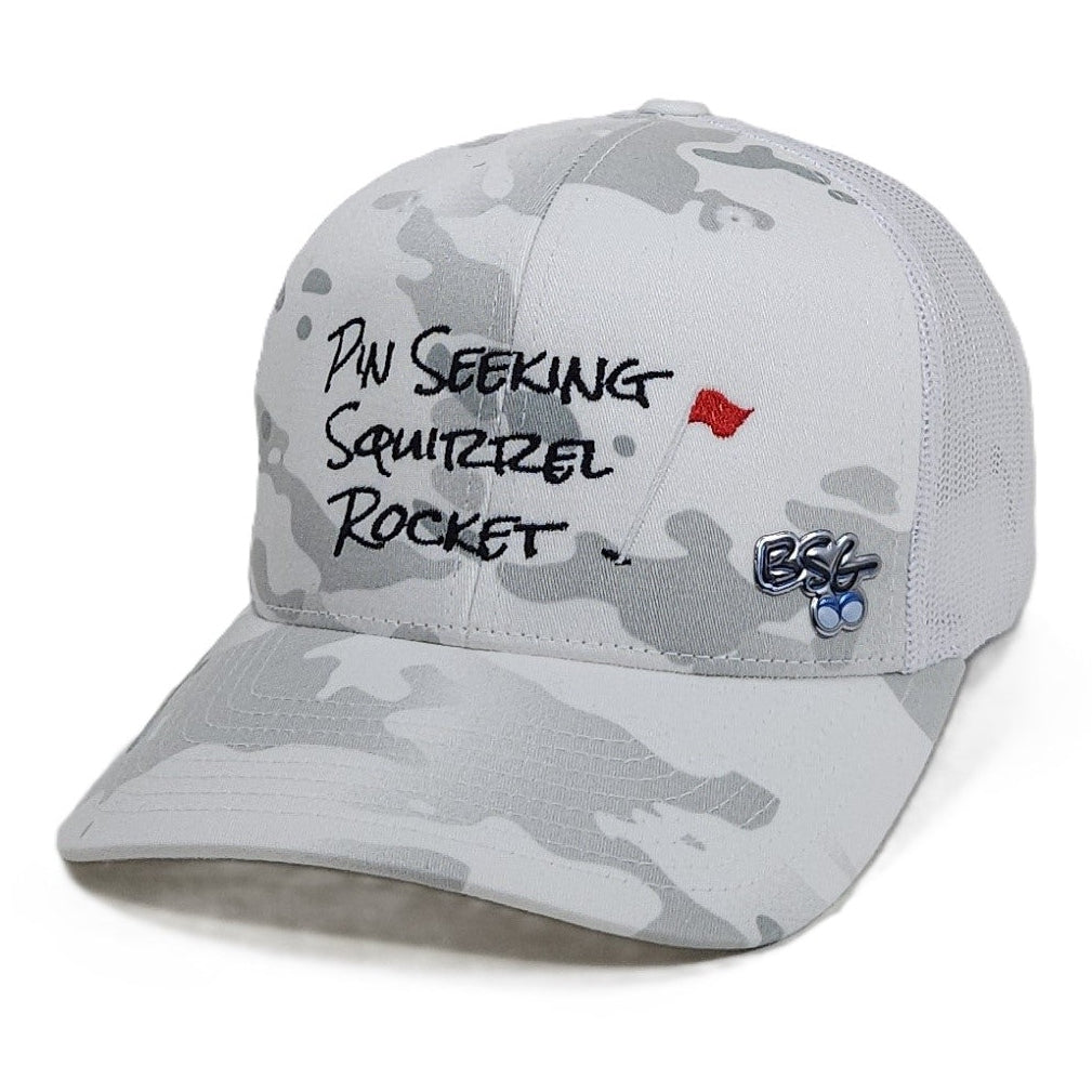 Pin Seeking Squirrel Rocket Trucker Hat - MultiCam® Alpine/White