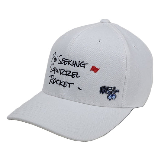 Pin Seeking Squirrel Rocket Flexfit hat - White