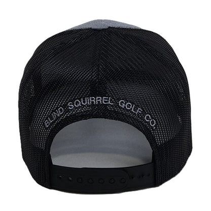 Pin Seeking Squirrel Rocket Trucker Hat - Heather Gray