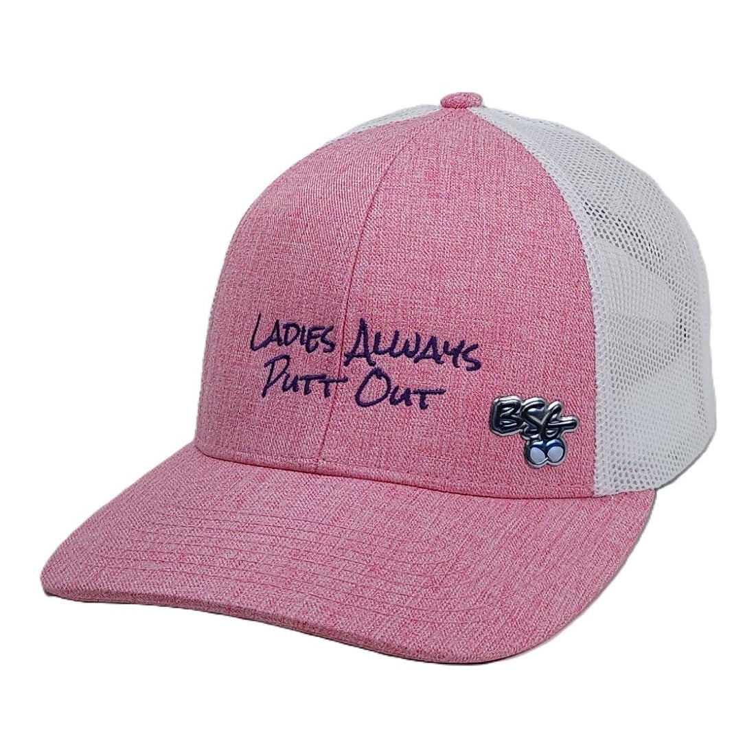 Women's Trucker Hat - Ladies Always Putt Out - Pink