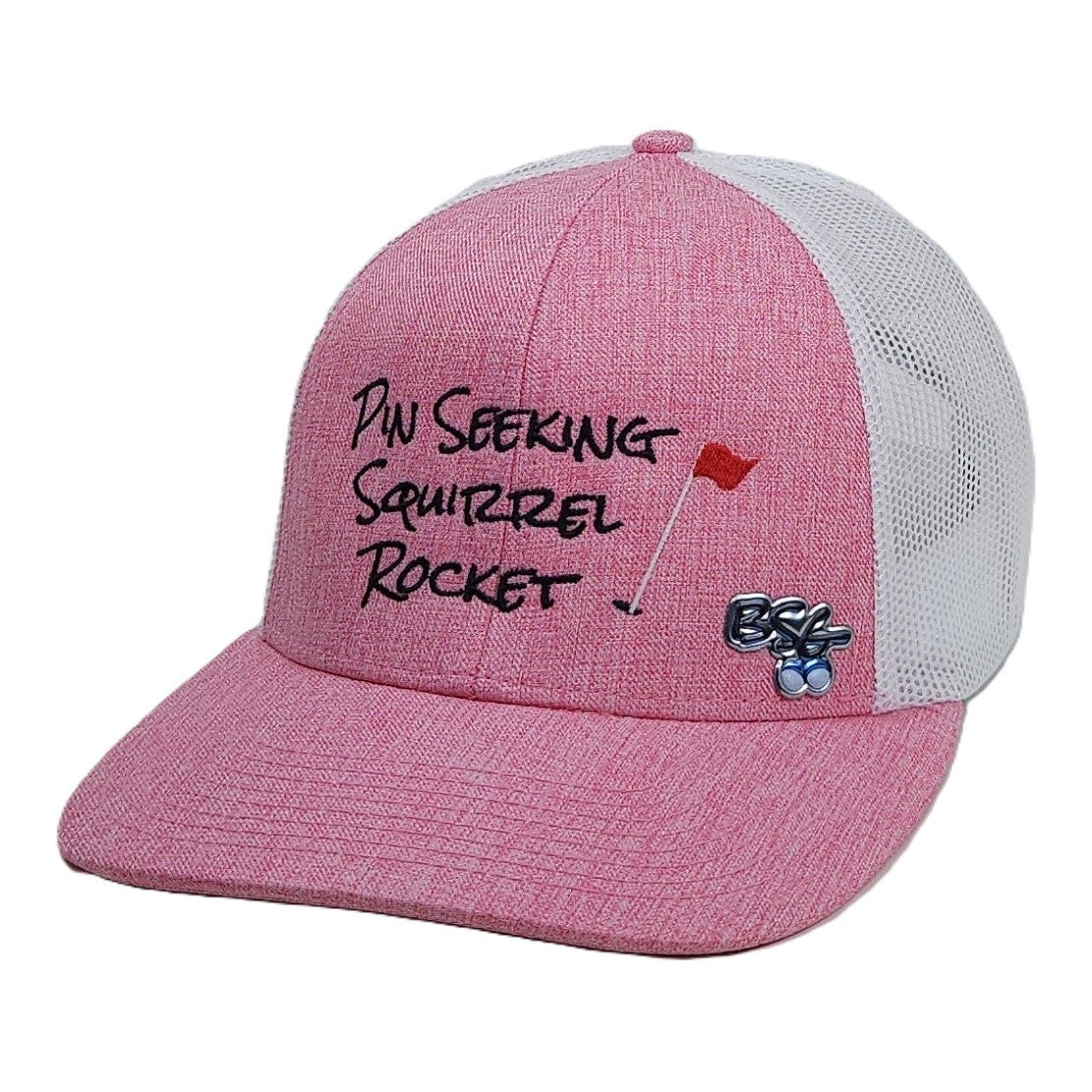 Women's Trucker Hat - Pin Seeking Squirrel Rocket - Pink