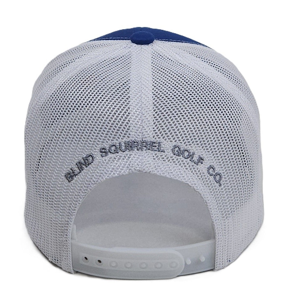 Pin Seeking Squirrel Rocket Trucker Hat - Royal Blue