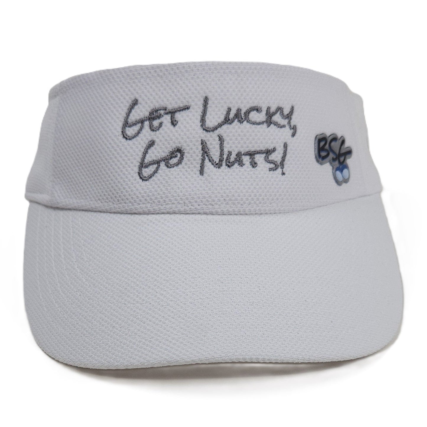 Get Lucky, Go Nuts! Golf Visor - White