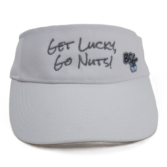 Get Lucky, Go Nuts! Golf Visor - White