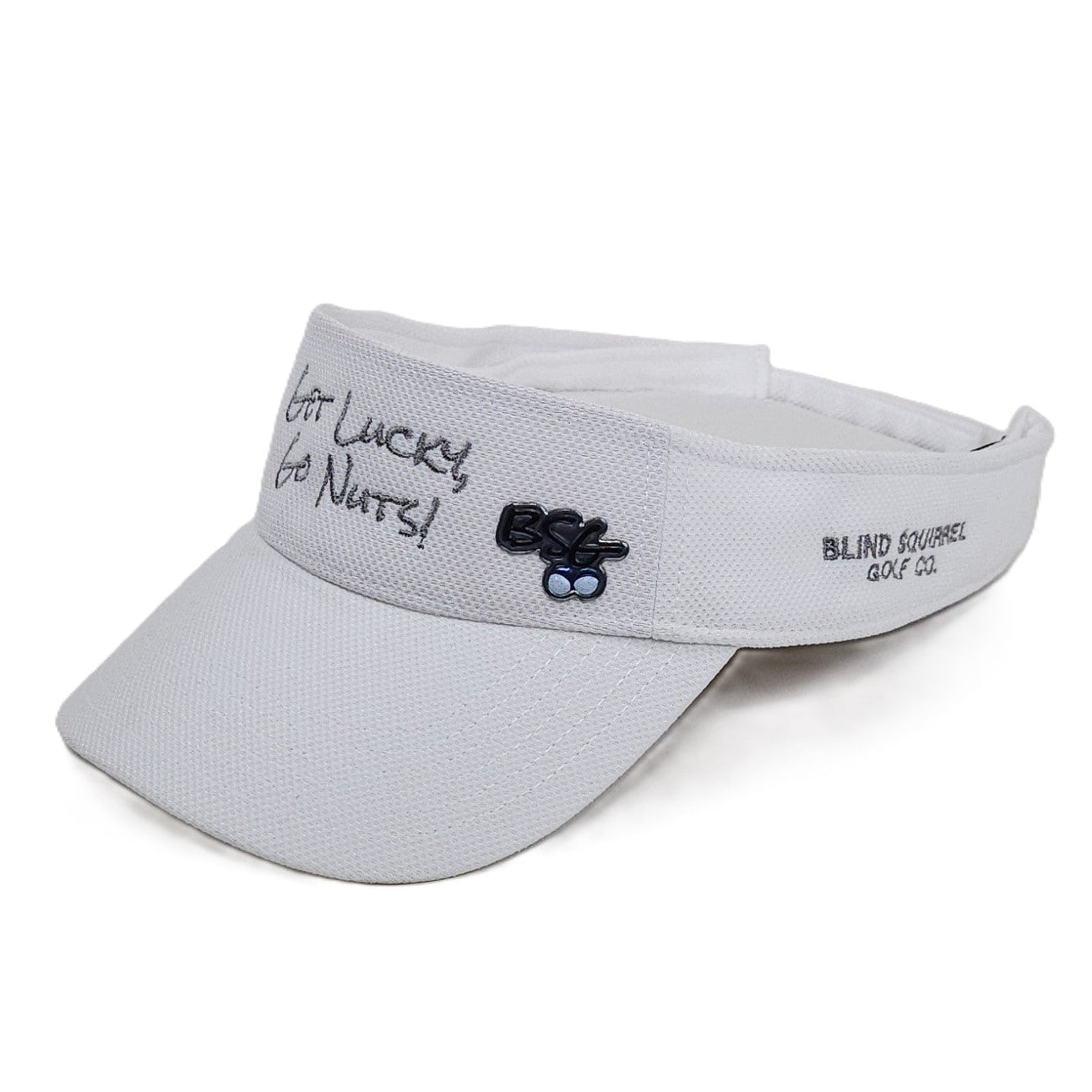 Get Lucky, Go Nuts! Golf Visor - White